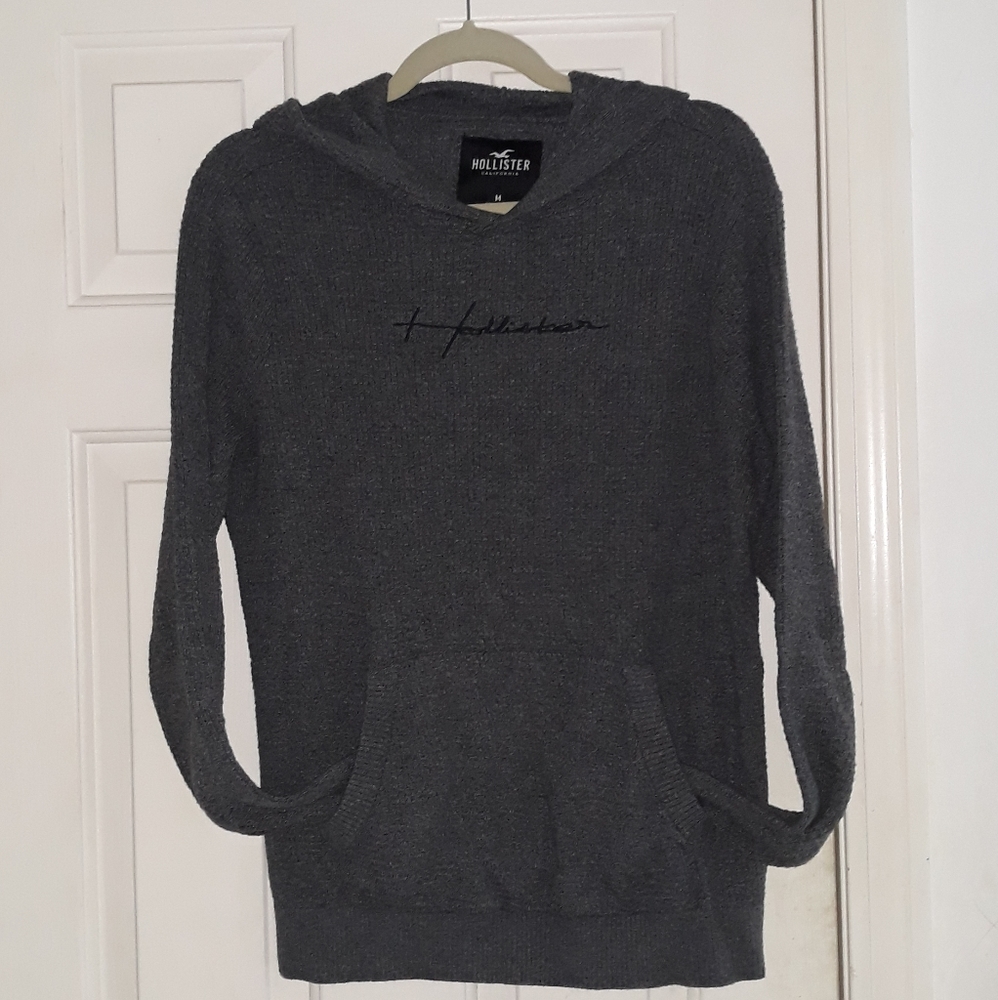 Hollister Waffle Knit Hooded Shirt Size Medium